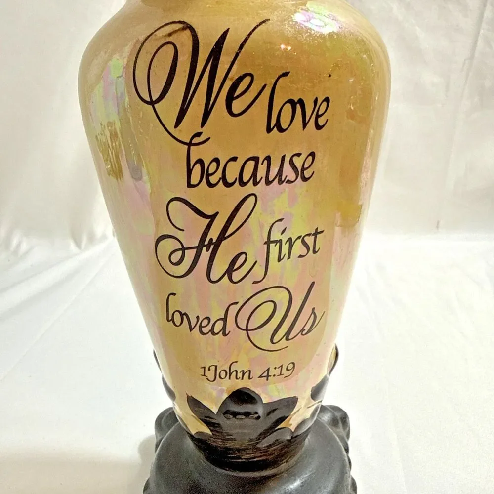John 4:19 We Love Pillar Candle Holder 2 7/8